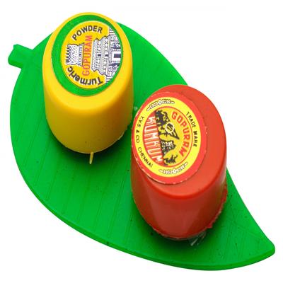 Gopuram Leaf Set Turmeric & Kunkumam 5gm X 10 Pcs